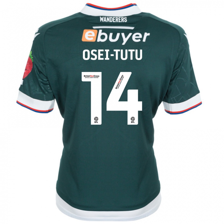 Niño Camiseta Jordi Osei-Tutu #14 Verde Oscuro 2ª Equipación 2024/25 La Camisa Chile