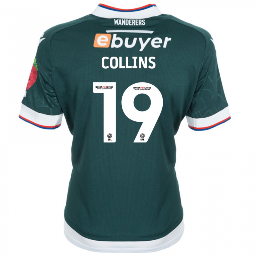 Niño Camiseta Aaron Collins #19 Verde Oscuro 2ª Equipación 2024/25 La Camisa Chile