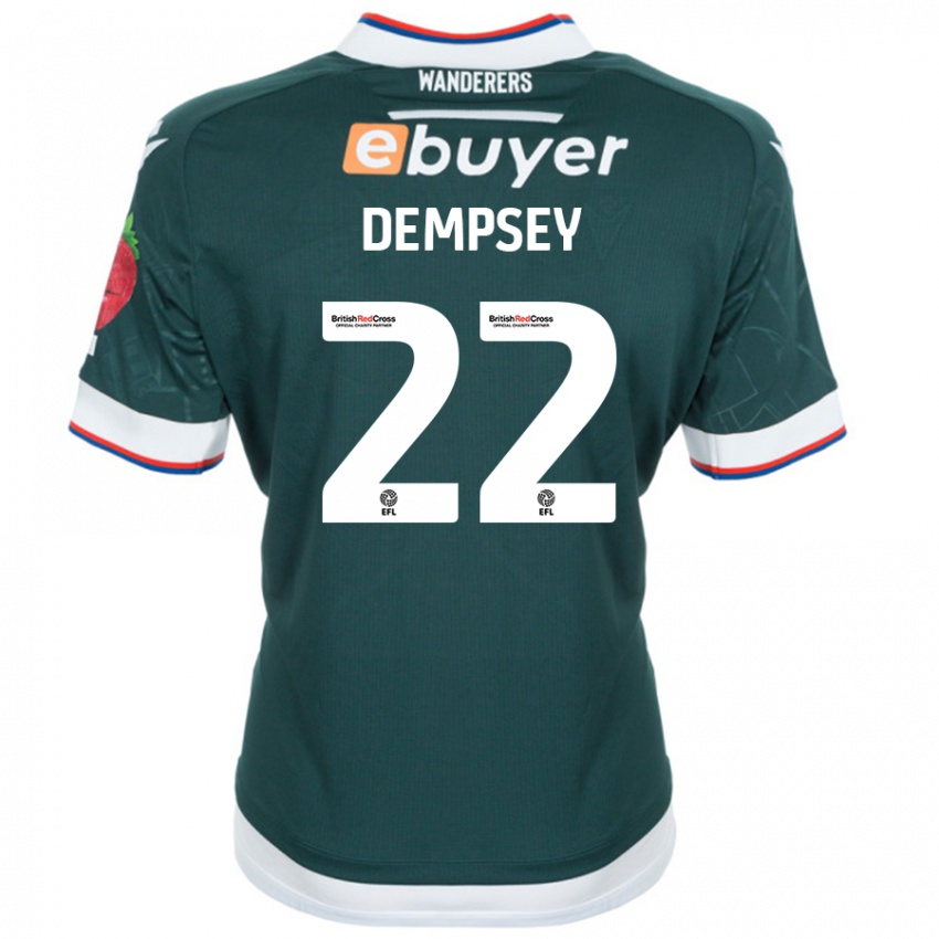 Niño Camiseta Kyle Dempsey #22 Verde Oscuro 2ª Equipación 2024/25 La Camisa Chile