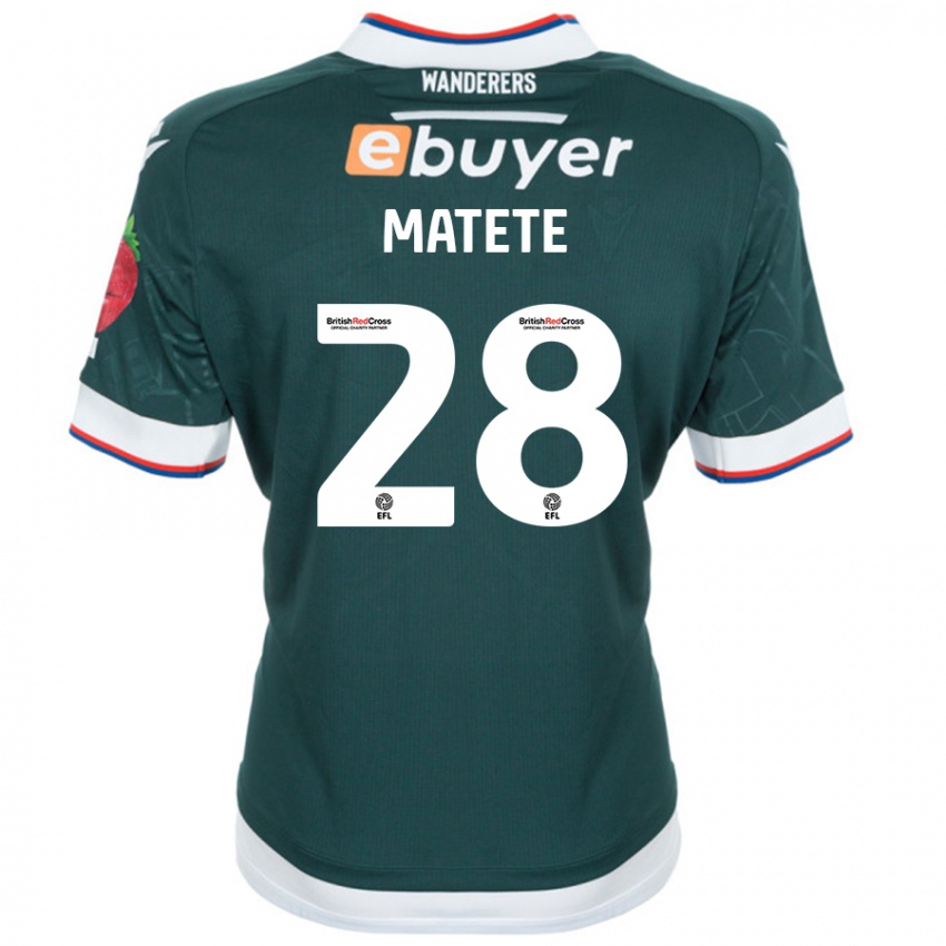 Niño Camiseta Jay Matete #28 Verde Oscuro 2ª Equipación 2024/25 La Camisa Chile