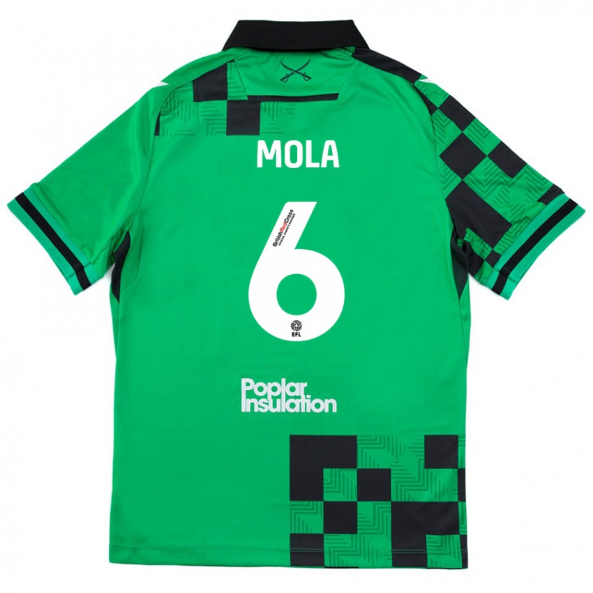 Niño Camiseta Clinton Mola #6 Verde Negro 2ª Equipación 2024/25 La Camisa Chile