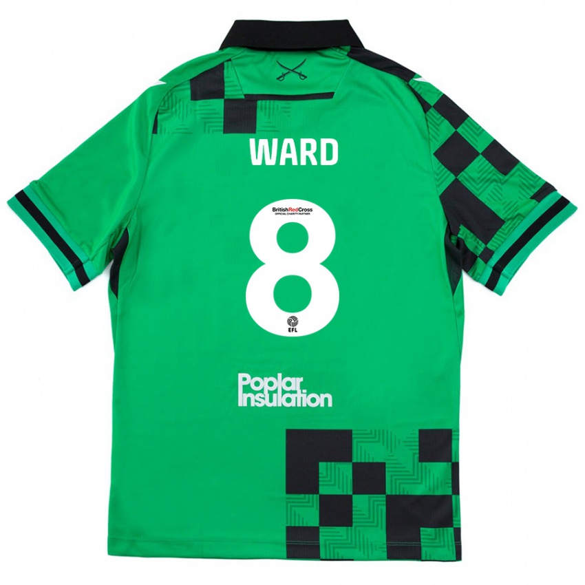 Niño Camiseta Grant Ward #8 Verde Negro 2ª Equipación 2024/25 La Camisa Chile