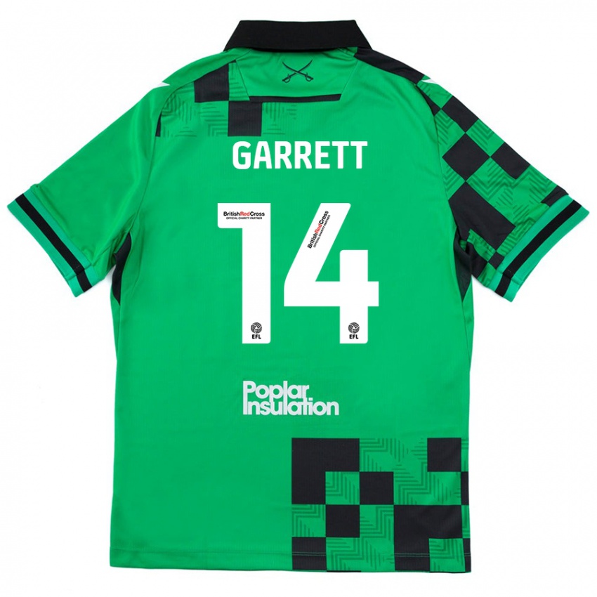 Niño Camiseta Jake Garrett #14 Verde Negro 2ª Equipación 2024/25 La Camisa Chile