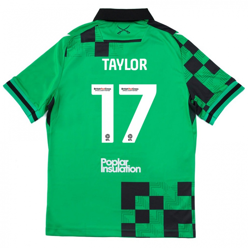 Niño Camiseta Connor Taylor #17 Verde Negro 2ª Equipación 2024/25 La Camisa Chile