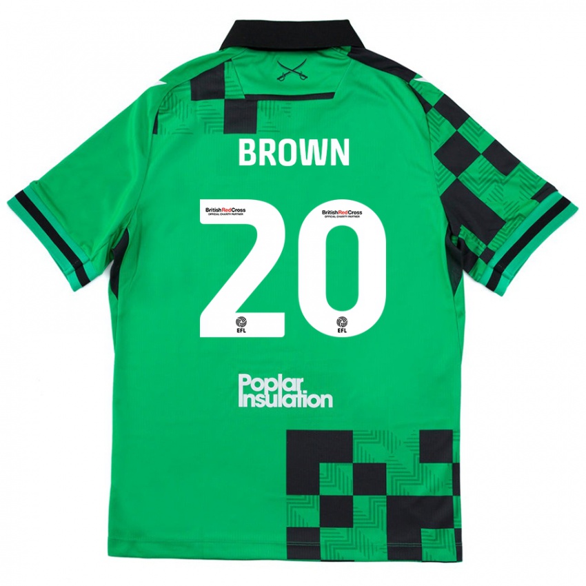 Niño Camiseta Jevani Brown #20 Verde Negro 2ª Equipación 2024/25 La Camisa Chile