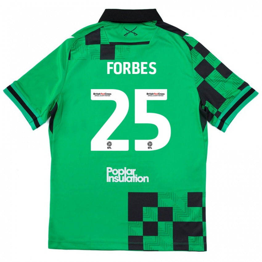 Niño Camiseta Michael Forbes #25 Verde Negro 2ª Equipación 2024/25 La Camisa Chile