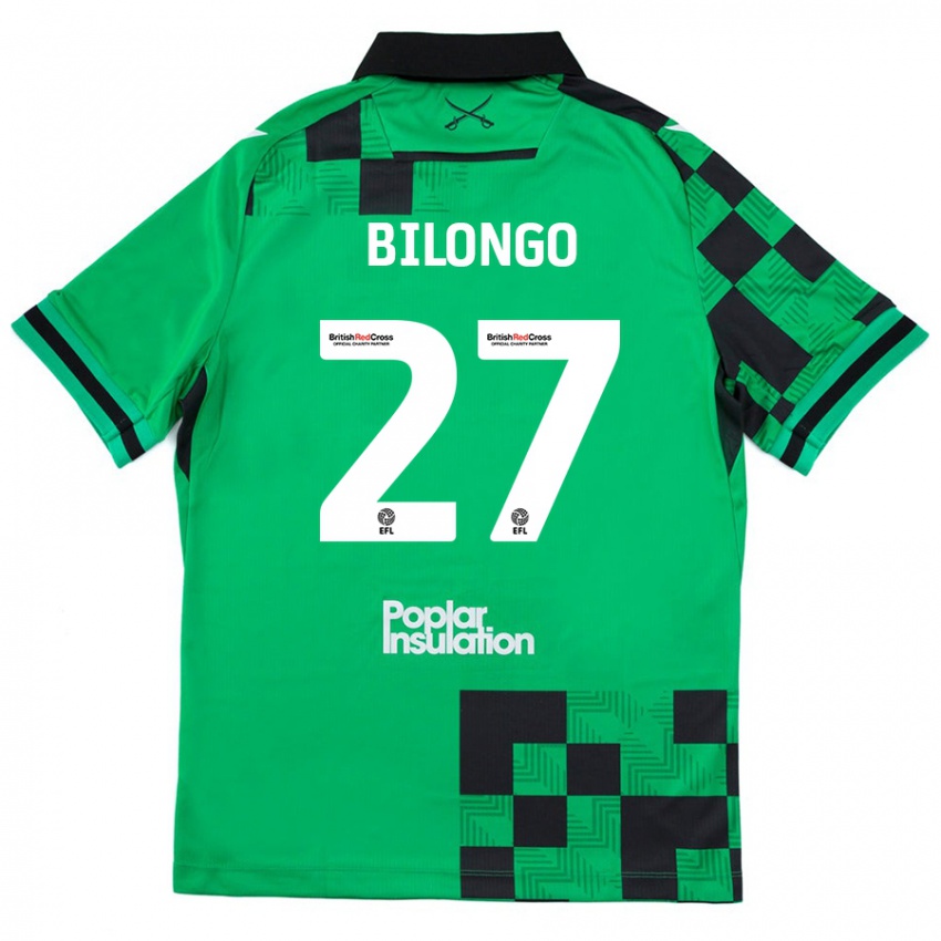 Niño Camiseta Bryant Bilongo #27 Verde Negro 2ª Equipación 2024/25 La Camisa Chile