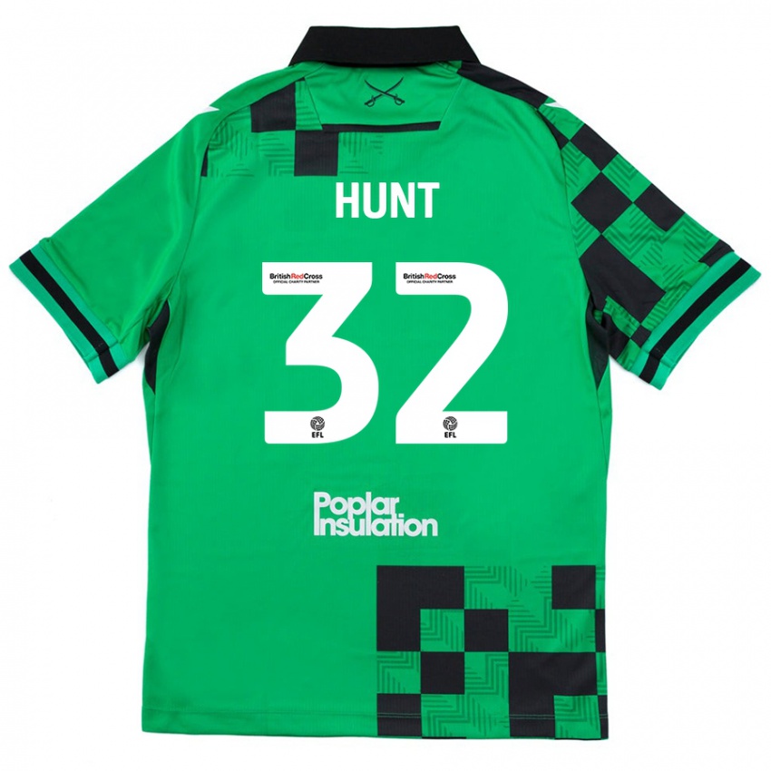 Niño Camiseta Jack Hunt #32 Verde Negro 2ª Equipación 2024/25 La Camisa Chile