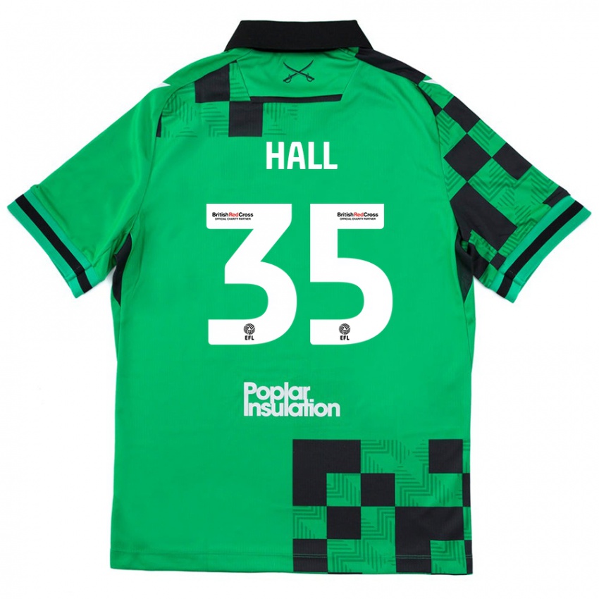 Niño Camiseta Matt Hall #35 Verde Negro 2ª Equipación 2024/25 La Camisa Chile