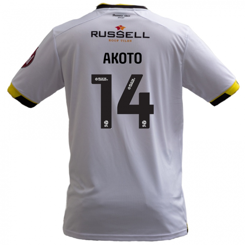 Niño Camiseta Nick Akoto #14 Blanco 2ª Equipación 2024/25 La Camisa Chile