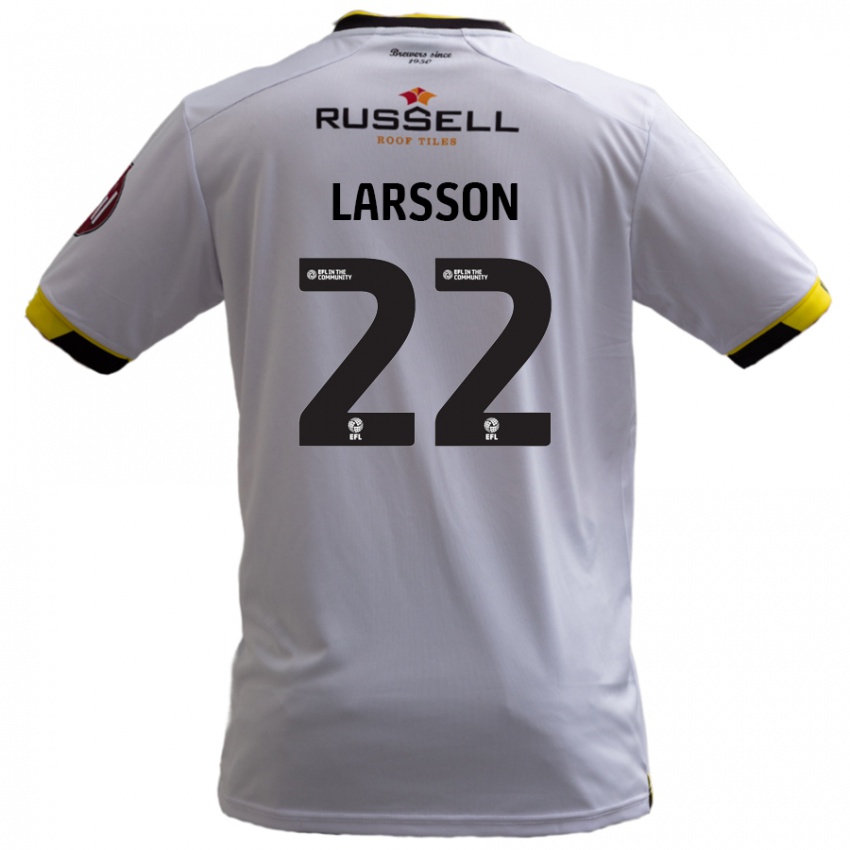 Niño Camiseta Julian Larsson #22 Blanco 2ª Equipación 2024/25 La Camisa Chile