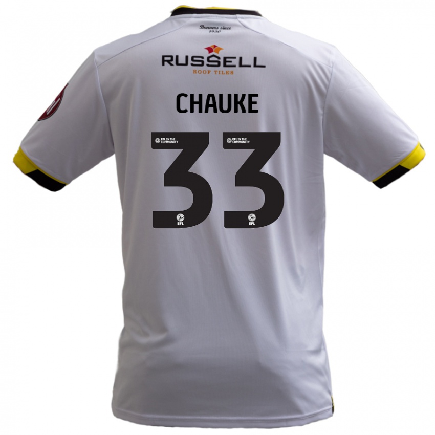 Niño Camiseta Kgaogelo Chauke #33 Blanco 2ª Equipación 2024/25 La Camisa Chile