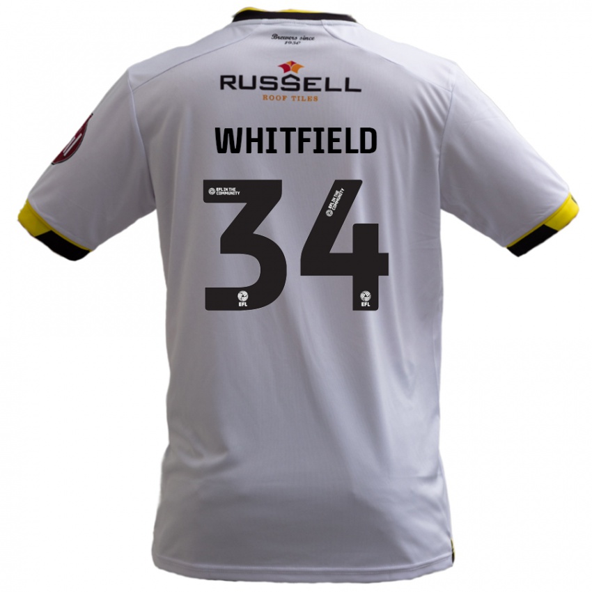 Niño Camiseta Ben Whitfield #34 Blanco 2ª Equipación 2024/25 La Camisa Chile