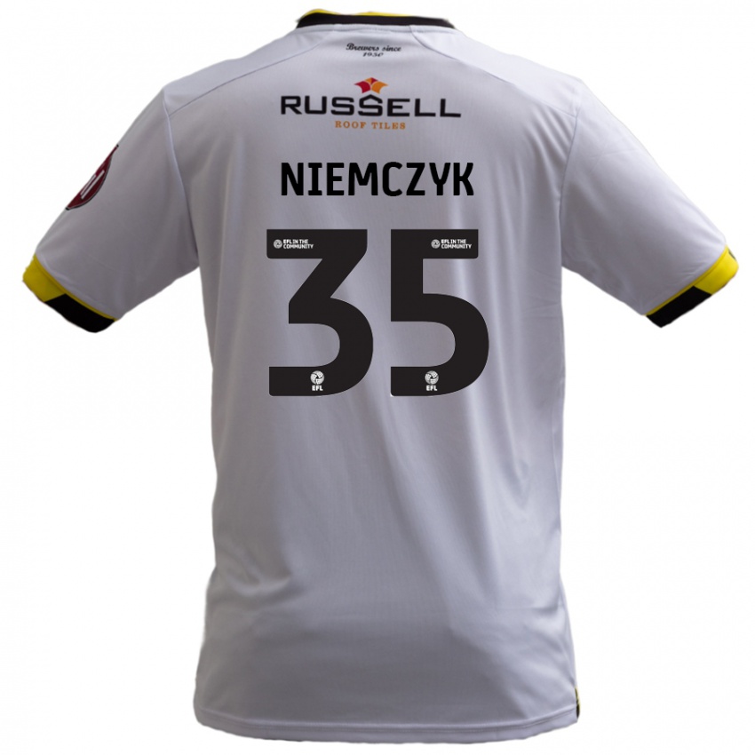 Niño Camiseta Jakub Niemczyk #35 Blanco 2ª Equipación 2024/25 La Camisa Chile