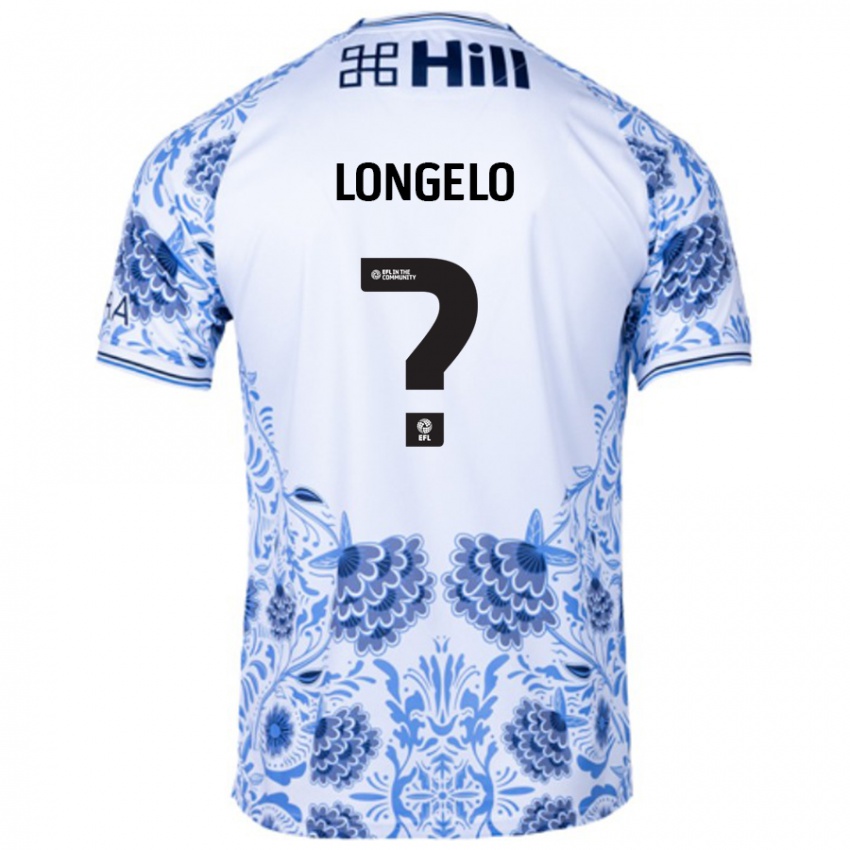 Niño Camiseta Emmanuel Longelo #0 Blanco Azul 2ª Equipación 2024/25 La Camisa Chile