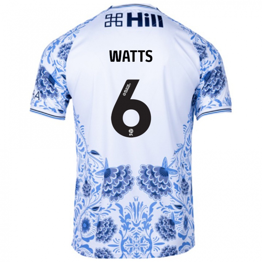 Niño Camiseta Kell Watts #6 Blanco Azul 2ª Equipación 2024/25 La Camisa Chile