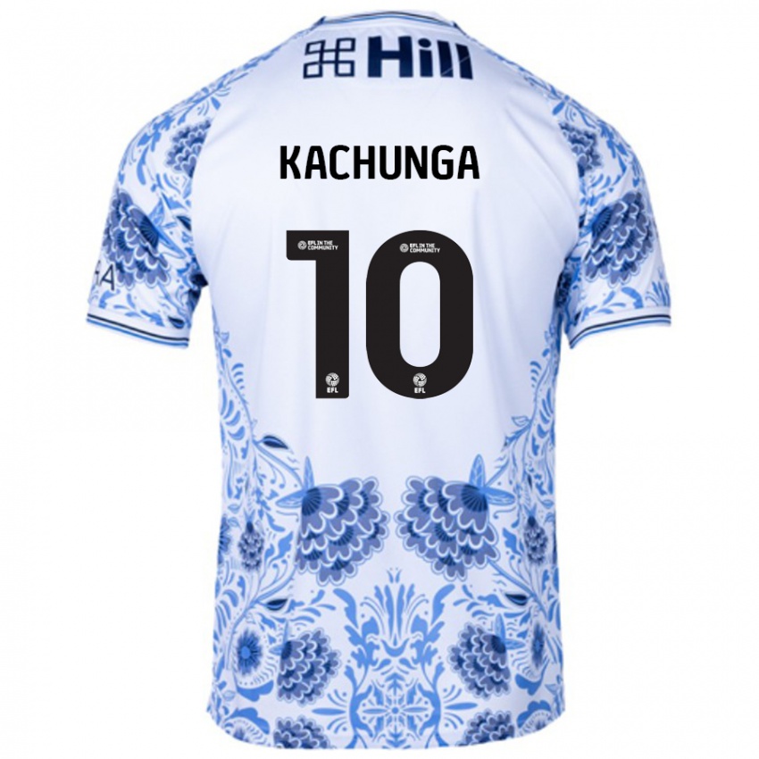 Niño Camiseta Elias Kachunga #10 Blanco Azul 2ª Equipación 2024/25 La Camisa Chile