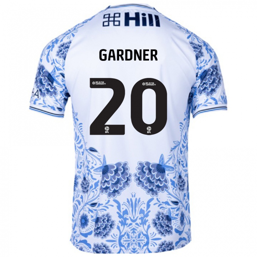 Niño Camiseta Gary Gardner #20 Blanco Azul 2ª Equipación 2024/25 La Camisa Chile