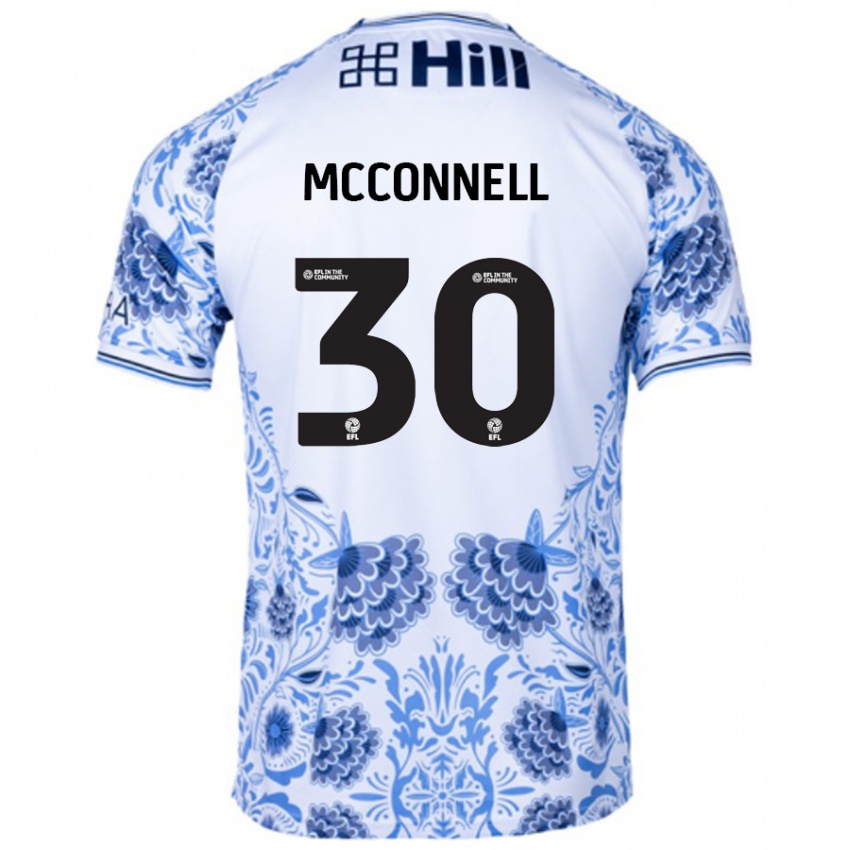 Niño Camiseta Glenn Mcconnell #30 Blanco Azul 2ª Equipación 2024/25 La Camisa Chile