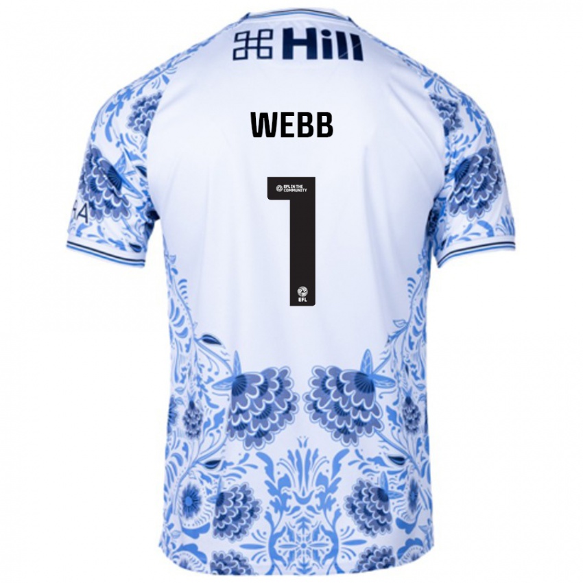 Niño Camiseta Lauren Webb #1 Blanco Azul 2ª Equipación 2024/25 La Camisa Chile