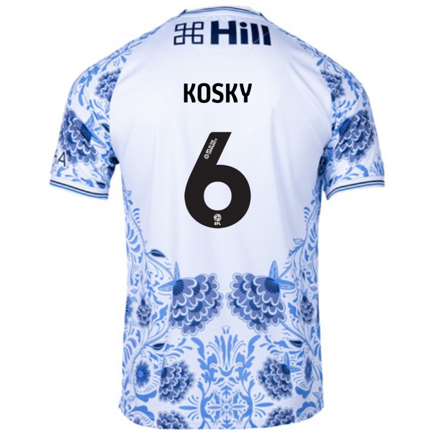 Niño Camiseta Rachel Kosky #6 Blanco Azul 2ª Equipación 2024/25 La Camisa Chile