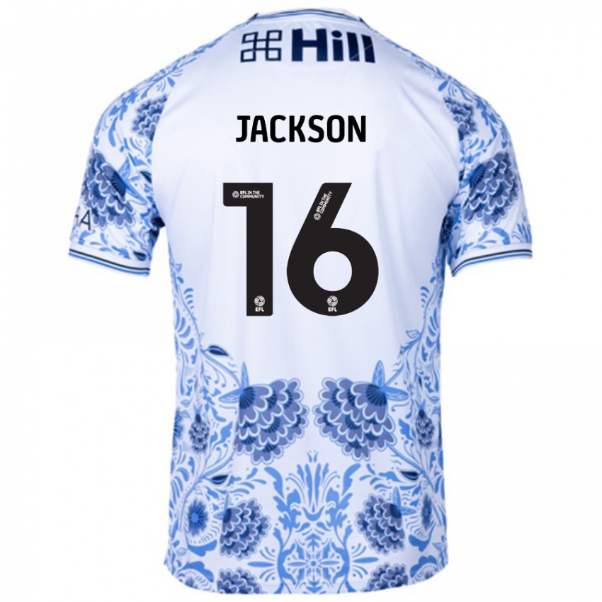 Niño Camiseta Abbie Jackson #16 Blanco Azul 2ª Equipación 2024/25 La Camisa Chile