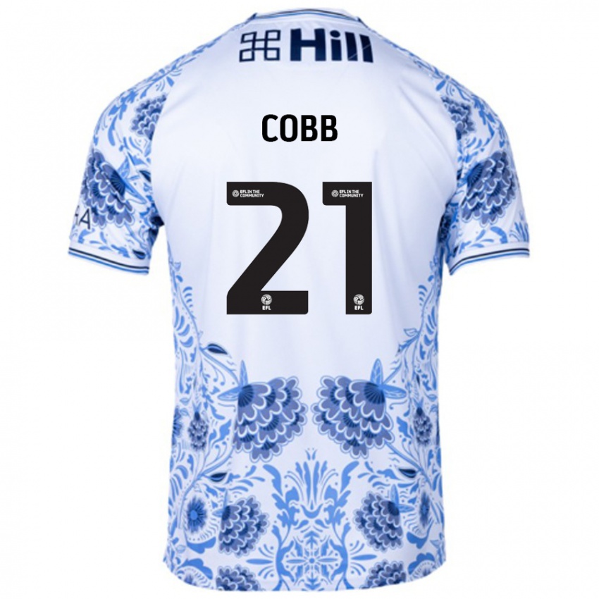 Niño Camiseta Serena Cobb #21 Blanco Azul 2ª Equipación 2024/25 La Camisa Chile