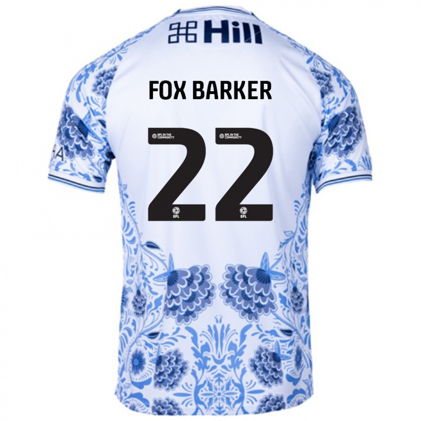 Niño Camiseta Mistie Fox-Barker #22 Blanco Azul 2ª Equipación 2024/25 La Camisa Chile