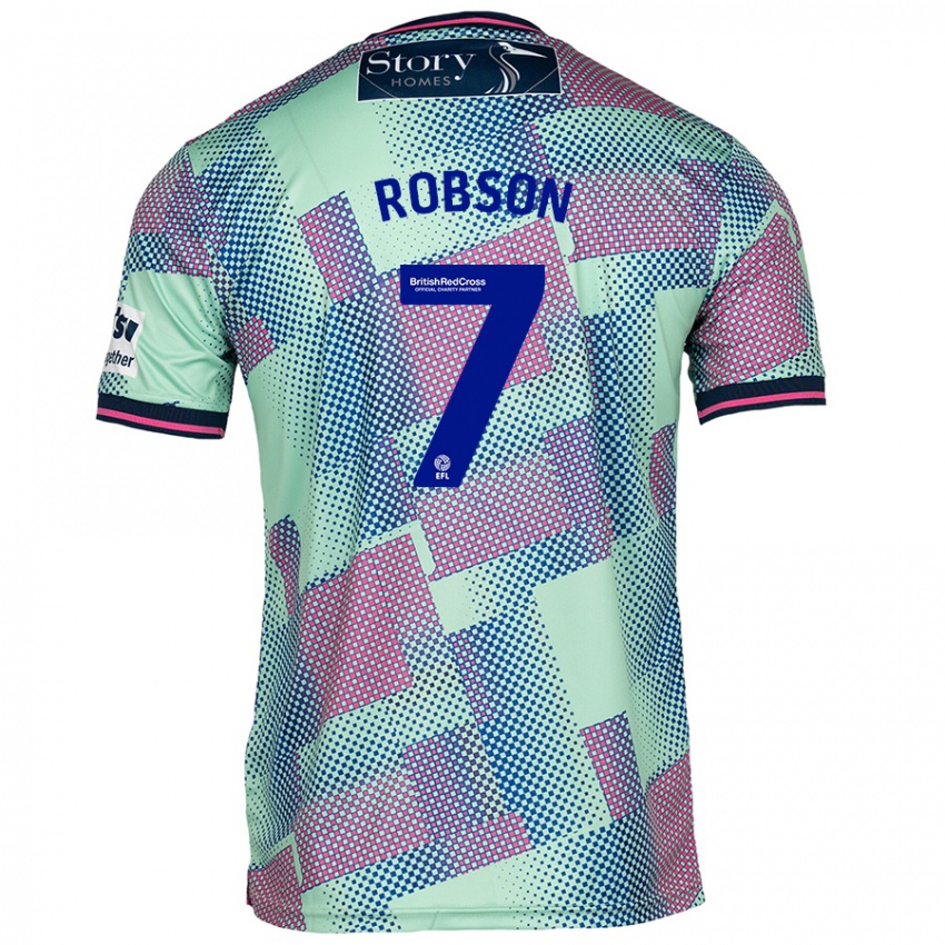 Niño Camiseta Ethan Robson #7 Verde 2ª Equipación 2024/25 La Camisa Chile