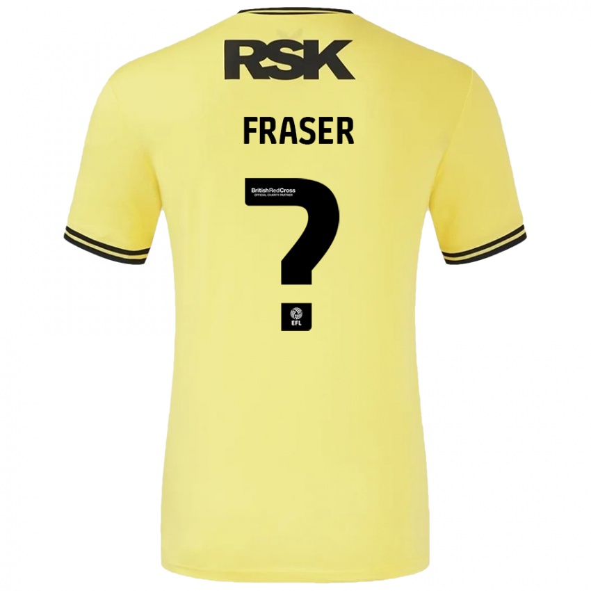 Niño Camiseta Scott Fraser #0 Amarillo Negro 2ª Equipación 2024/25 La Camisa Chile