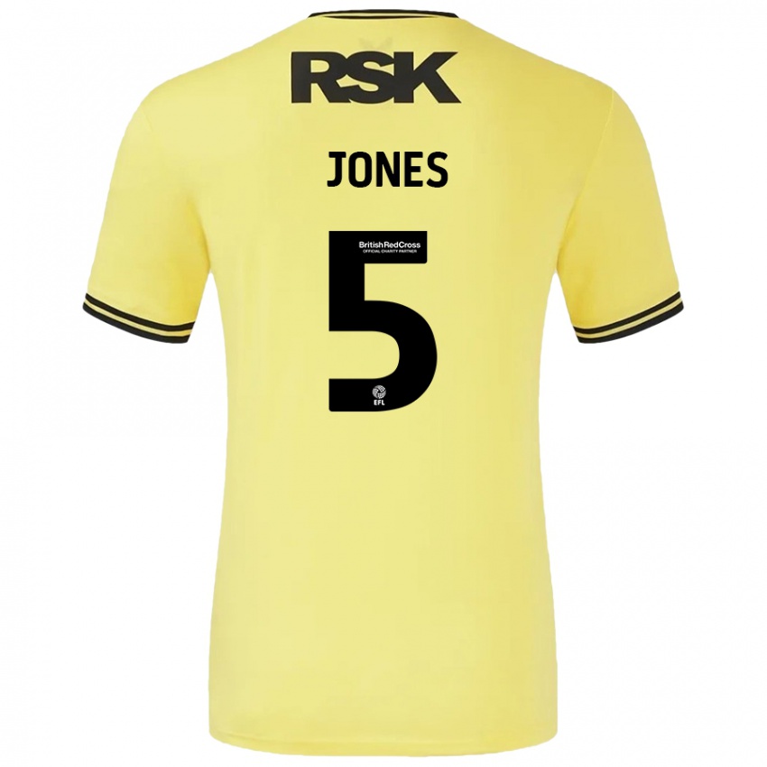 Niño Camiseta Lloyd Jones #5 Amarillo Negro 2ª Equipación 2024/25 La Camisa Chile