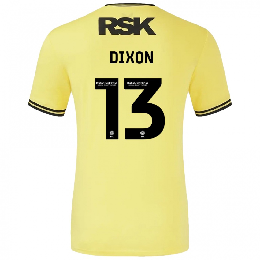 Niño Camiseta Kaheim Dixon #13 Amarillo Negro 2ª Equipación 2024/25 La Camisa Chile