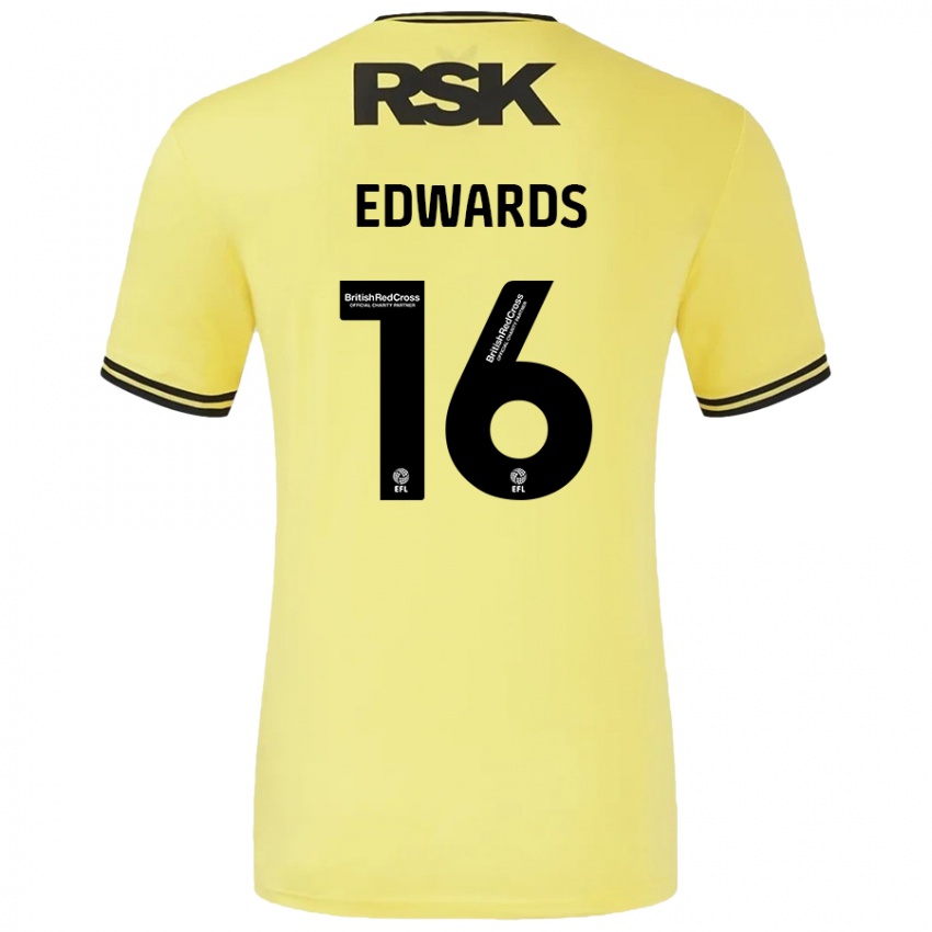 Niño Camiseta Josh Edwards #16 Amarillo Negro 2ª Equipación 2024/25 La Camisa Chile