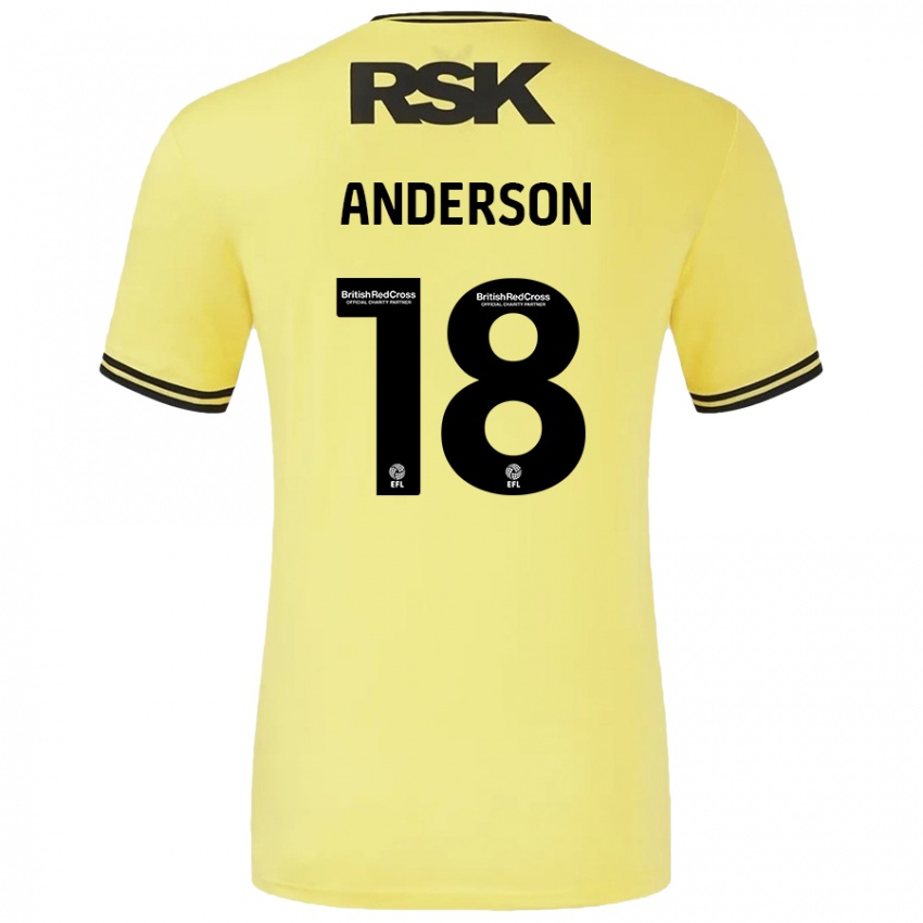 Niño Camiseta Karoy Anderson #18 Amarillo Negro 2ª Equipación 2024/25 La Camisa Chile