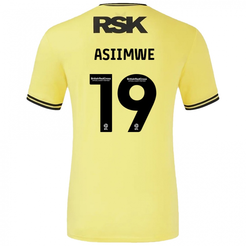 Niño Camiseta Nathan Asiimwe #19 Amarillo Negro 2ª Equipación 2024/25 La Camisa Chile