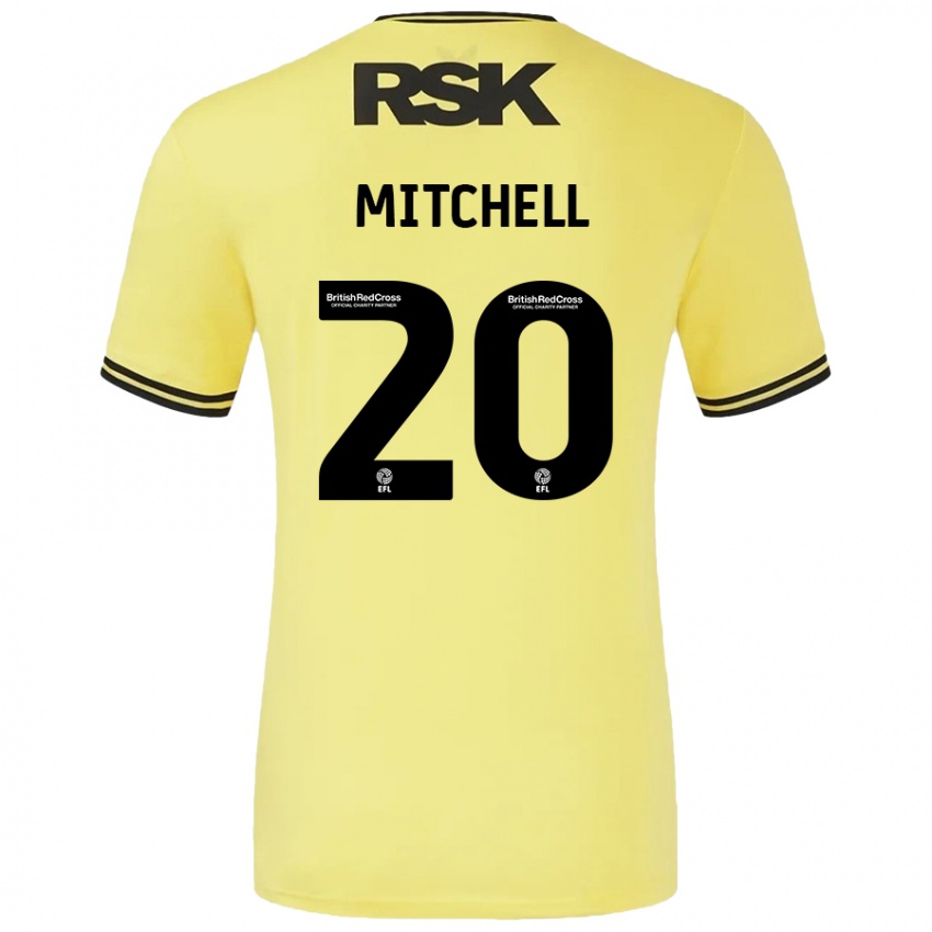 Niño Camiseta Zach Mitchell #20 Amarillo Negro 2ª Equipación 2024/25 La Camisa Chile