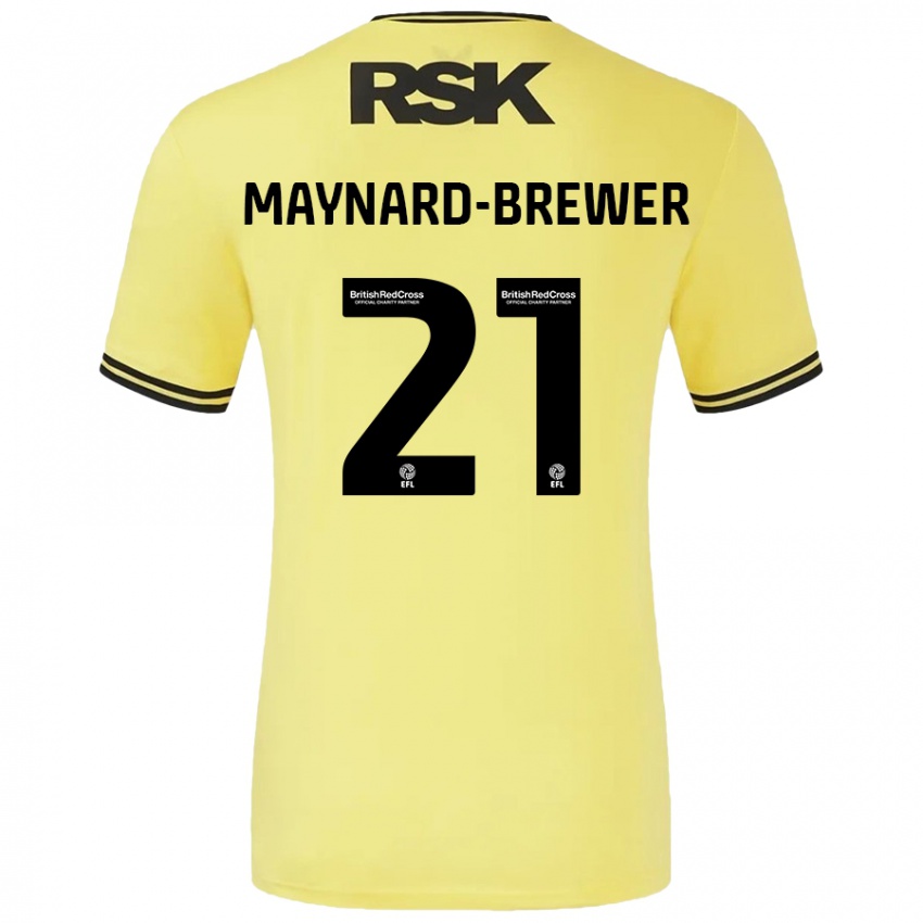 Niño Camiseta Ashley Maynard-Brewer #21 Amarillo Negro 2ª Equipación 2024/25 La Camisa Chile