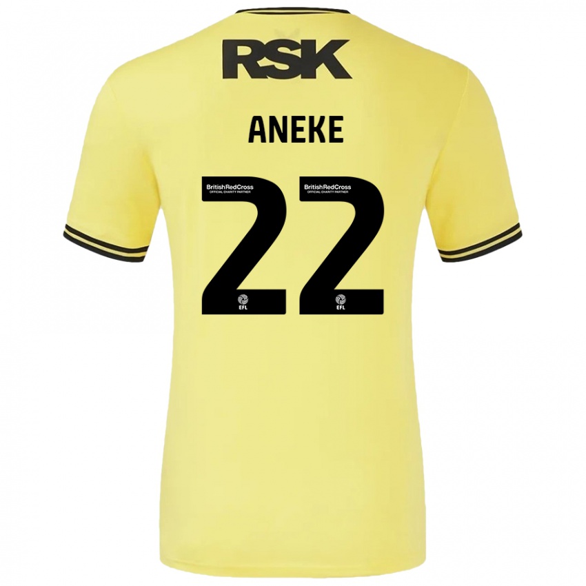 Niño Camiseta Chuks Aneke #22 Amarillo Negro 2ª Equipación 2024/25 La Camisa Chile