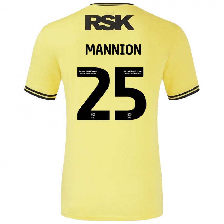 Niño Camiseta Will Mannion #25 Amarillo Negro 2ª Equipación 2024/25 La Camisa Chile