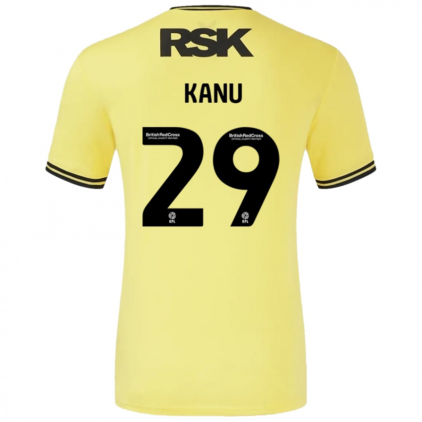 Niño Camiseta Daniel Kanu #29 Amarillo Negro 2ª Equipación 2024/25 La Camisa Chile