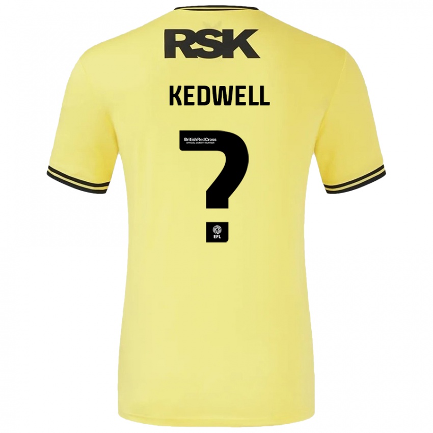 Niño Camiseta Harvey Kedwell #0 Amarillo Negro 2ª Equipación 2024/25 La Camisa Chile