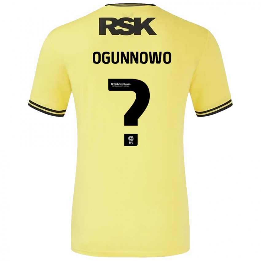 Niño Camiseta Joshua Ogunnowo #0 Amarillo Negro 2ª Equipación 2024/25 La Camisa Chile