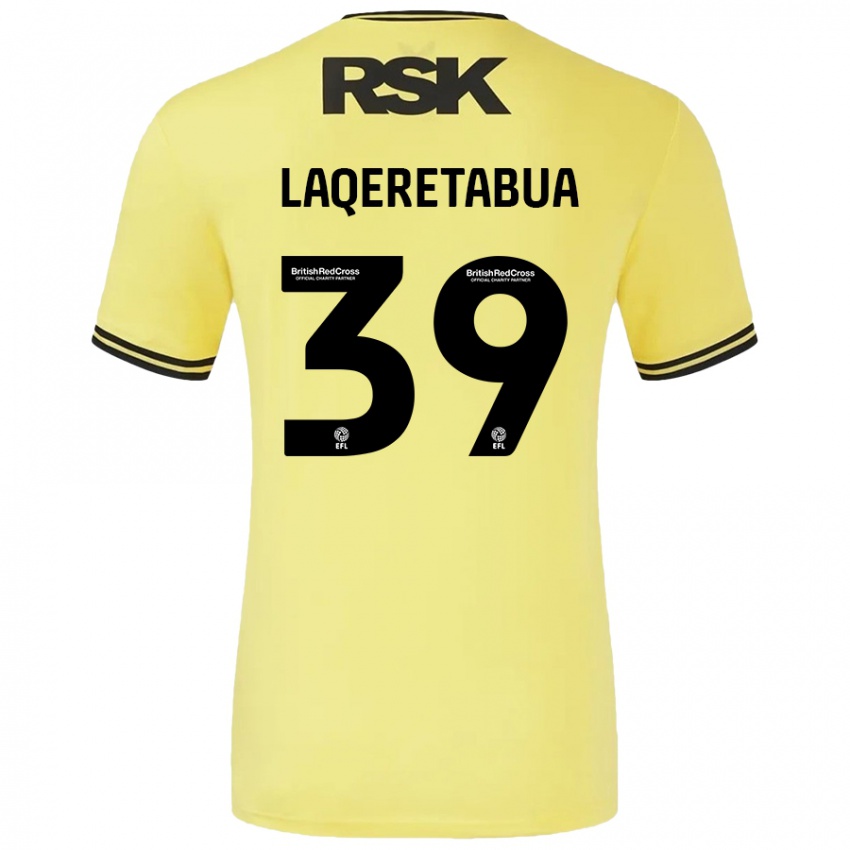 Niño Camiseta Josh Laqeretabua #39 Amarillo Negro 2ª Equipación 2024/25 La Camisa Chile