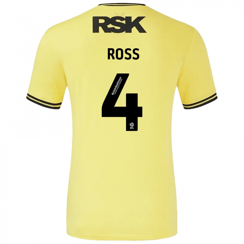 Niño Camiseta Mia Ross #4 Amarillo Negro 2ª Equipación 2024/25 La Camisa Chile