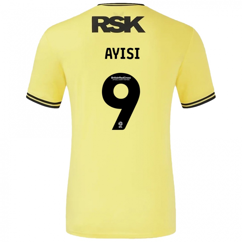 Niño Camiseta Freda Ayisi #9 Amarillo Negro 2ª Equipación 2024/25 La Camisa Chile