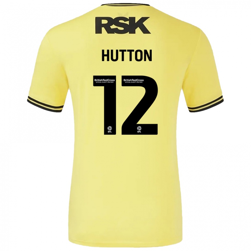 Niño Camiseta Jodie Hutton #12 Amarillo Negro 2ª Equipación 2024/25 La Camisa Chile