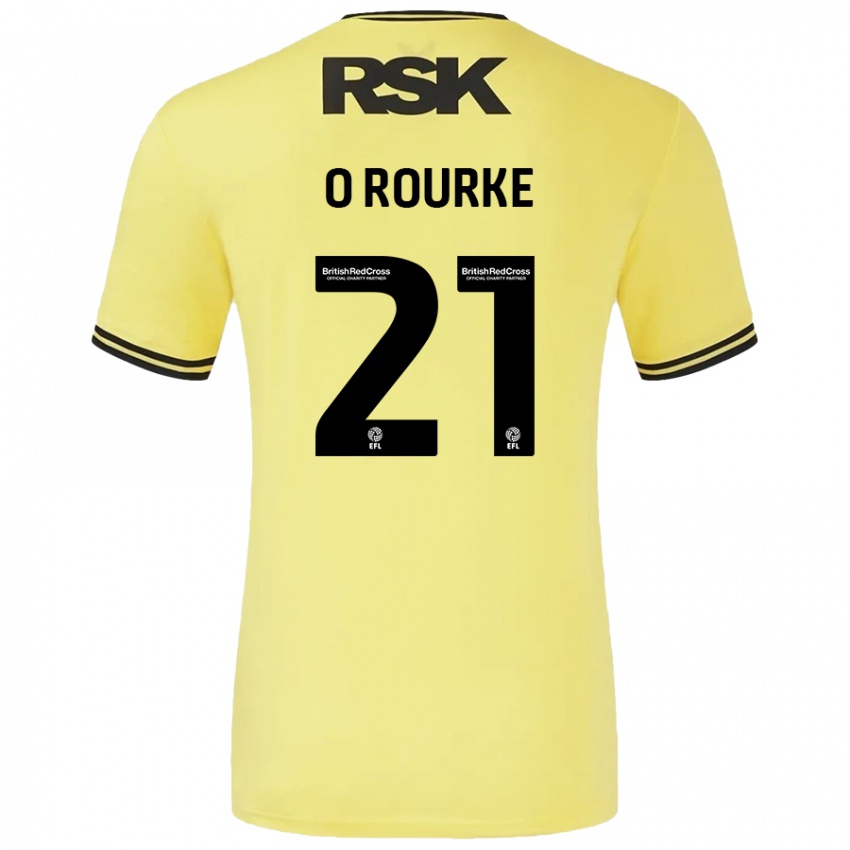 Niño Camiseta Sophie O'rourke #21 Amarillo Negro 2ª Equipación 2024/25 La Camisa Chile