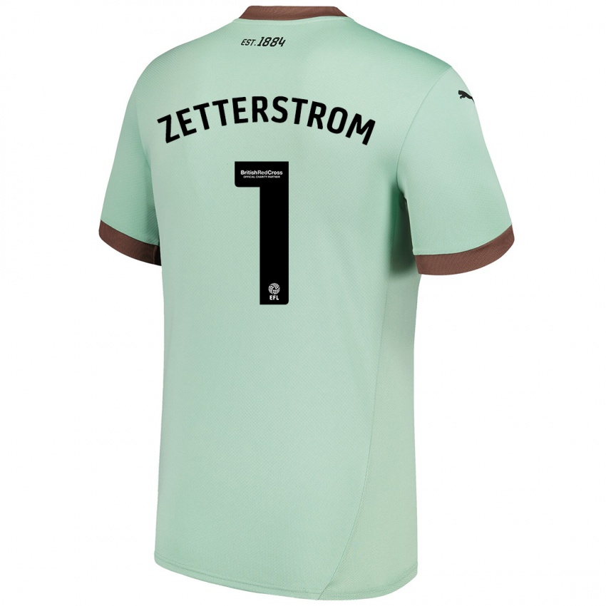 Niño Camiseta Jacob Widell Zetterström #1 Verde Pálido 2ª Equipación 2024/25 La Camisa Chile