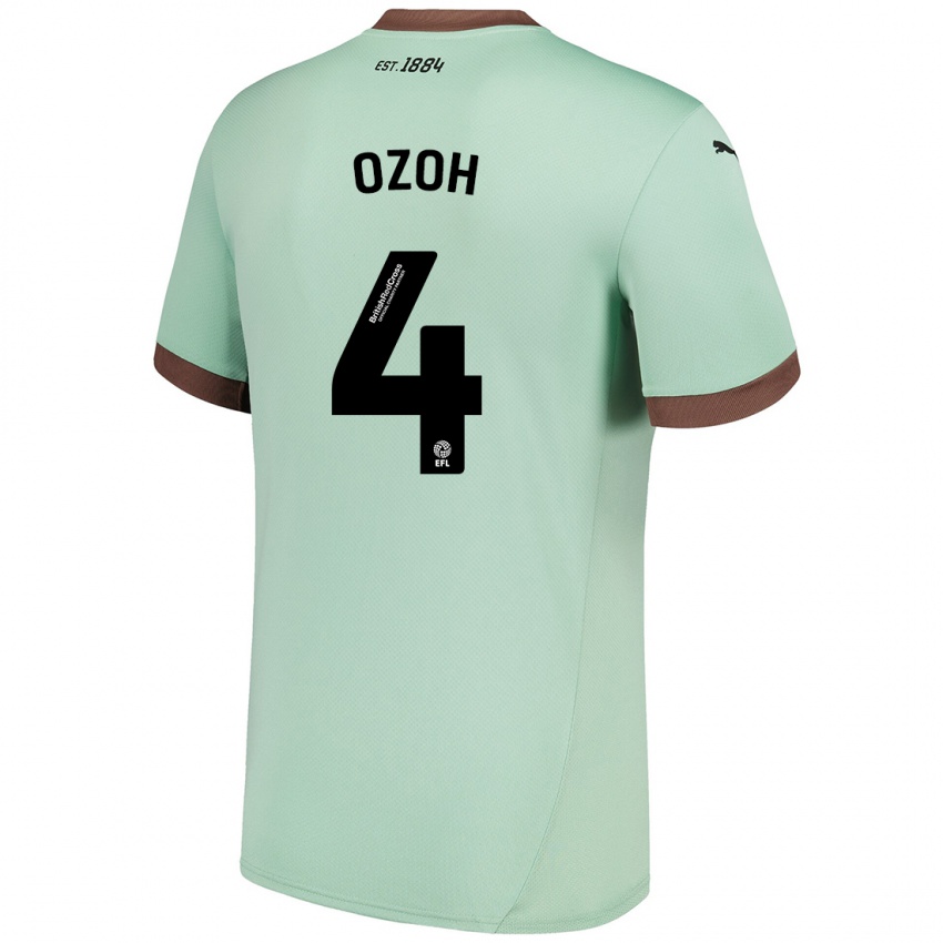 Niño Camiseta David Ozoh #4 Verde Pálido 2ª Equipación 2024/25 La Camisa Chile