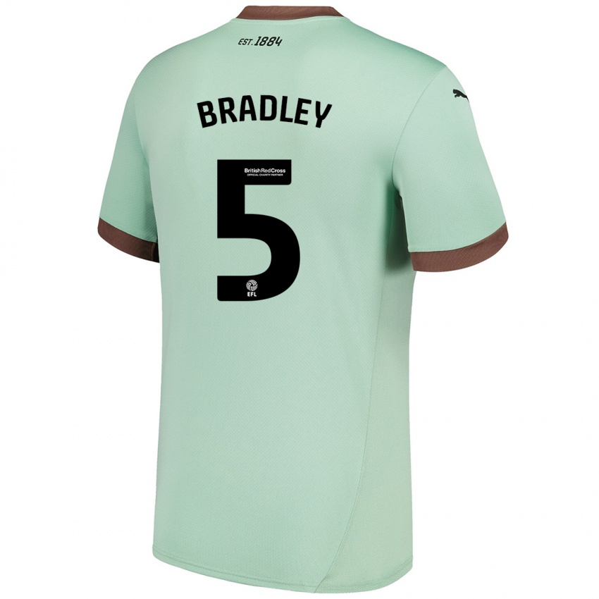 Niño Camiseta Sonny Bradley #5 Verde Pálido 2ª Equipación 2024/25 La Camisa Chile